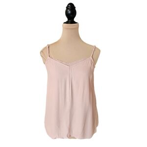 Gentle Fawn Pink Chiffon Tank Top With Adjustable Straps Sz S